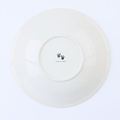 Japanese Cat Design Ceramic Serving Plates Set of 2, 6.3"