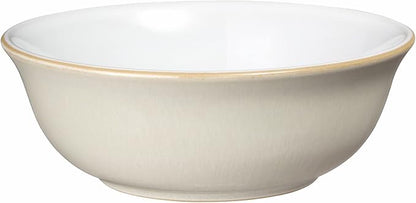 Denby - Linen Cream White Dinner Set for 4-12 Piece Ceramic Stoneware Tableware Plate & Bowl Set - Dishwasher Microwave Safe Crockery - Includes 4 x Dinner Plates, Small Plates, Cereal Bowls