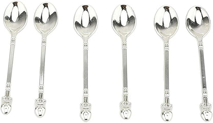 Keenso European Style Metal Plate Set, Zinc Alloy Elegant Cake Serving Tray with Spoon for Fruits Pasta Snacks Parties (Silver)