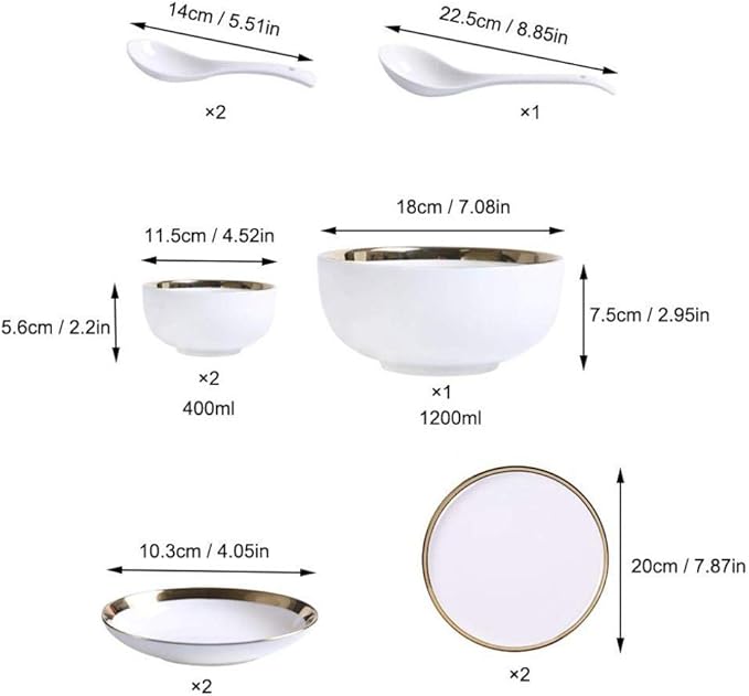 Porcelain Square Dinner Plate Set Dish/Plate/Bowl Set, 10 Piece White Porcelain Phnom Pen Dinnerware Sety Ceramic Tableware Set