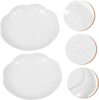 PRETYZOOM 4pcs Multipurpose Ceramic Sauce Dish Seasoning Plate for Appetizers Serving Dish