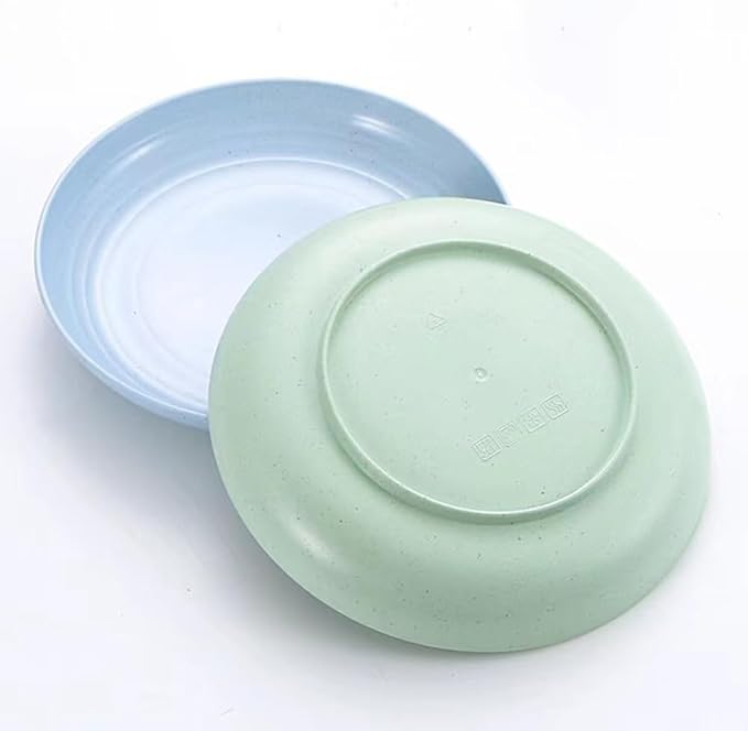 Unbreakable Wheat Straw Plates, 9 inch, Reusable Set of 4, Dishwasher Safe, BPA Free, Perfect for Kitchen, Outdoor, Picnic