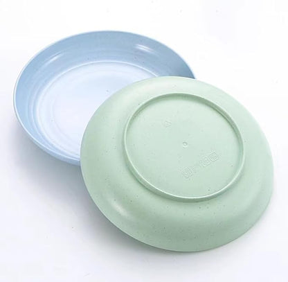 Unbreakable Wheat Straw Plates, 9 inch, Reusable Set of 4, Dishwasher Safe, BPA Free, Perfect for Kitchen, Outdoor, Picnic
