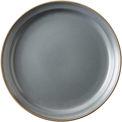 Dinner Plate Simple Ceramic Dinner Plates Creative Grey Nordic Plate Household Dishes and Bowls Porcelain Tableware for Kitchen(9 Inch Plate Grey)