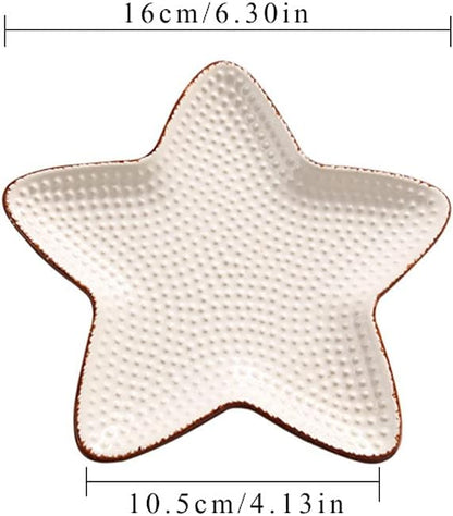 Salad plate Set of 2 Sauce Dish Ocean Starfish Shell Fish Shape Ceramic Appetizer Plates Snack Fruit Sushi Dessert Jewelry Plates Dinnerware Trays Home Decoration Plastic plate ( Size : 6.30x4.13in )