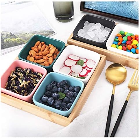 Ceramic Dinner & Appetizer Plates Set - Separated Fruit & Snack Tray for Living Room, Perfect for Dry Fruits, Snacks, and Appetizers, Stylish Bowl Set