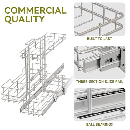 2 Tier Under Sink Organizer 11" W X18 D (11" W X18"D)