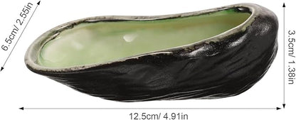Kichvoe Ceramic Oyster Shell Dish for Sushi Appetizer Plate and Food Serving Elegant Vintage Design for Seafood and Dessert Easy to Clean and Dishwasher Safe for Restaurants and Home Use