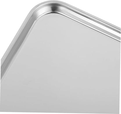 Stainless Steel Food Tray Lightweight Rectangular Serving Platter for Family Gatherings Parties Weddings Bars Restaurants Silver Plate Holder