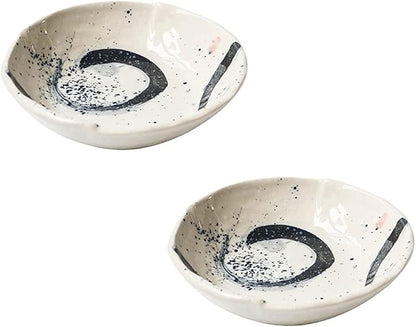 Sauce Dish Set of 2 Sauce Dish Ceramic Sauce Dipping Dish for Sushi Soy Sauce Dish Snack Dessert Appetizer Plates Japanese Style Seasoning Serving Dish (7.17×1.69in)