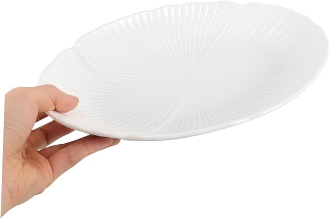Tofficu Decorative Ceramic Plate Elegant Serving Dish for Cheese Fruits Condiments Appetizers Versatile Home Kitchen Decor with Unique Appeal and Coordinated Aesthetic