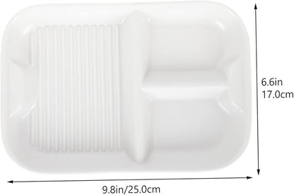 Cabilock Ceramic Divided Plate Three Compartments for Breakfast Serving Dishes for Salads Desserts and Portion Control Events