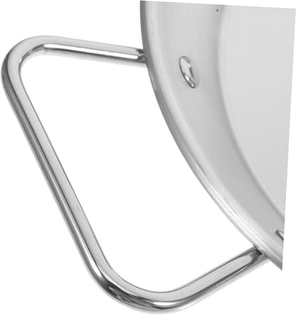 IMIKEYA 1pc Double Handle Serving Plate Stainless Steel Salad Dish Anti-scalding Party Food Plate 24cm Silver