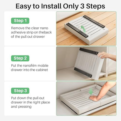 Pull out Cabinet Organizer (White / 17"D×18"-30"W(2 Pack))