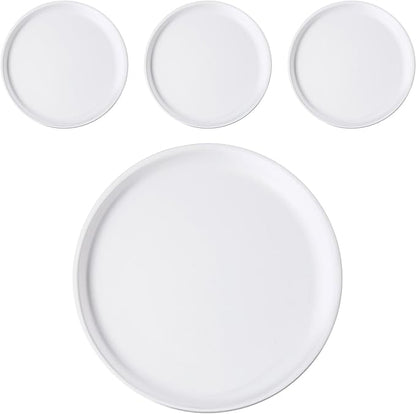 4 Pcs 6 Inch Ceramic Appetizer Plates, Small Salad Appetizer Dessert Plates, Matte Glaze Plates for Kitchen, Dessert, Pie, Cake, Microwave Dishwasher Oven Safe(white)