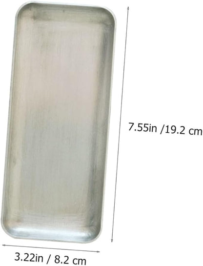 Silver Aluminum Retro Storage Tray Small Practical Container Vintage Decorative Utility Tray for Food Serving Cake Bread Display Rustic Kitchen Use