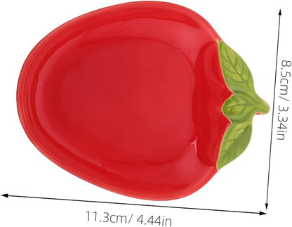 2pcs Fruit Shape Ceramic Plates Snack Plate Seasoning Dish Porcelain Ceramic Snack Holder