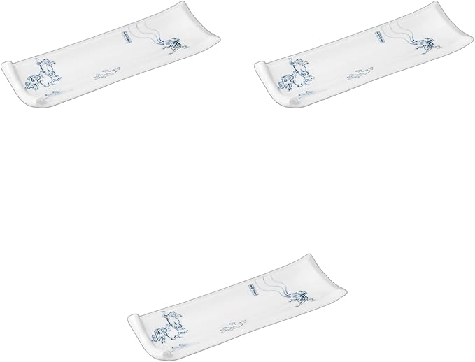 Setomonohonpo Set of 3 Chiji-gi Scroll-shaped Serving Plates, 10.0 x 3.6 x 1.1 inches (25.5 x 9.2 x 2.8 cm), Appetizer Plate, Porcelain