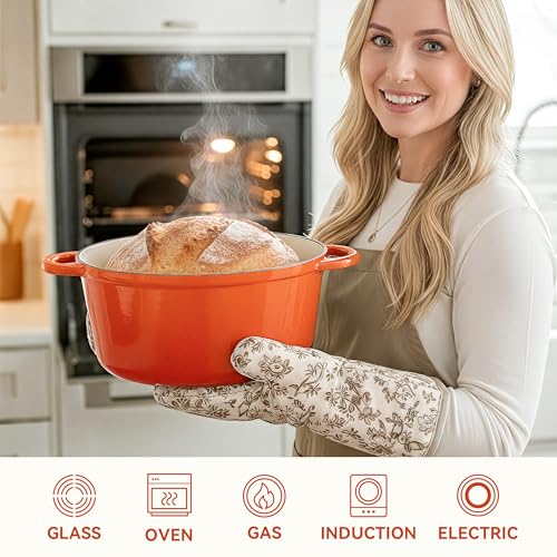 6 Quart Dutch Oven Pot with Lid (6 QT / Orange)