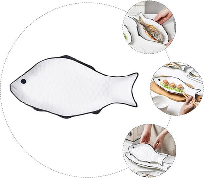 Ceramic Fish-shaped Steaming Dish Medium Smooth Surface for Serving Fish and Desserts Restaurants