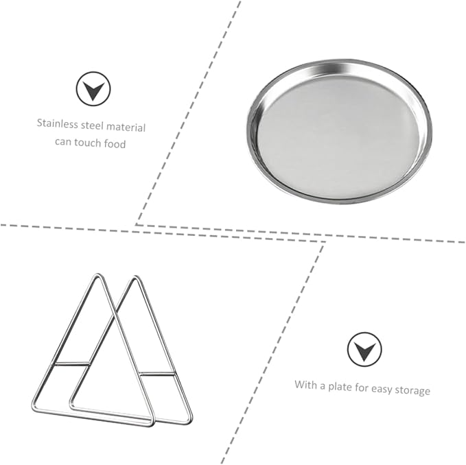 PRETYZOOM Stainless Steel Food Plate Serving Tray Dinner Plate Family Hotel Use Easy Maintenance