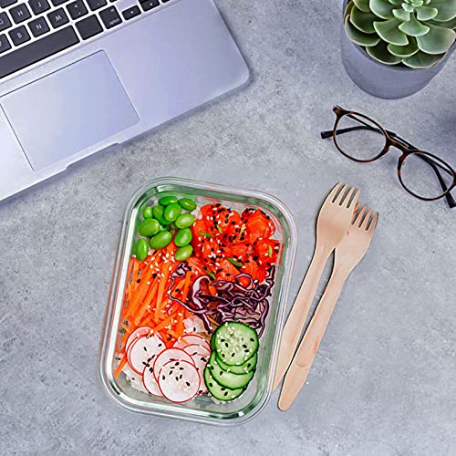 24 Pieces Glass Food Storage Containers Set (Pink / 12 Pack)