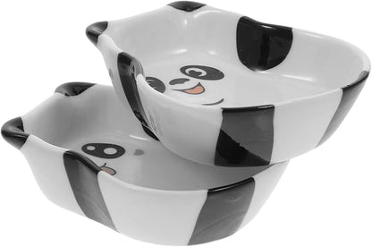 2pcs Ceramic Panda Sauce Plates Dipping Bowl Set Sushi Plates Ceramic Prep Bowls Sauce Sushi Set Condiment