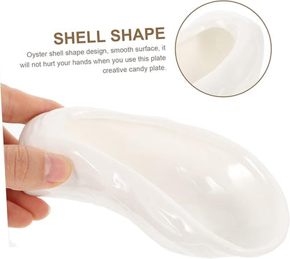 Ceramic Oyster Shell Serving Plate Unique Design for Home Restaurant and Party Use Elegant Food Platter for Appetizers Snacks and More Entertaining and Gift-giving