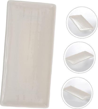Ceramic Food Plate Elegant Rectangular Snack Tray Food Grade Kitchen Tableware for Home Restaurant Use Easy to Clean Beautiful Design for Desserts and Appetizers