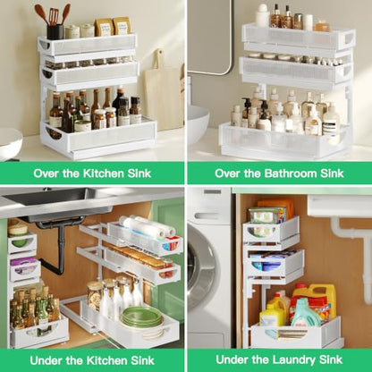 Under Sink Organizer (2Pack-3Tier / White)