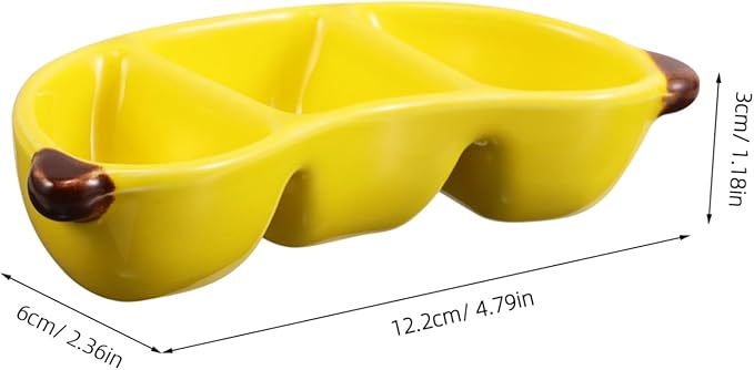 MERRYHAPY Fruit Shaped Snack Serving Dish Ceramic Banana Appetizer Plate for Decorative Dessert Bowl for Ketchup Chips for Photography and Parties