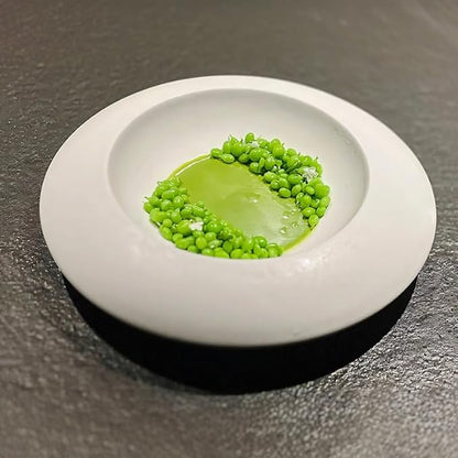 Kitchen Plates Ceramic Round Tableware Three-dimensional Molecular Cuisine Pure White Western Restaurant Specialty Appetizer Plate Restaurant Plates