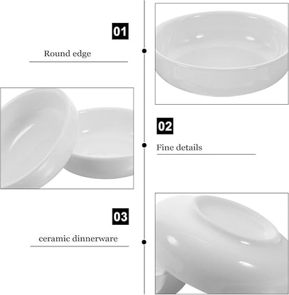 Zerodeko 6pcs Ceramic Snack Serving Dishes Small Condiment Plates for Dipping Sauce for Sushi Ice and Appetizers Easy to Clean and Store
