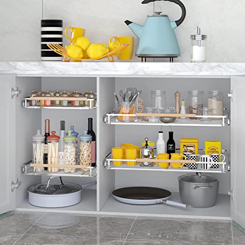 Pull Out Cabinet Organizer (1Pack / Medium- 17.1~28"W x 22.5"D)
