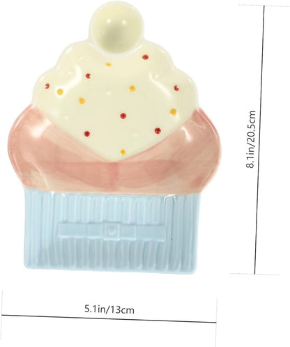 LIFKOME 1pc Ceramic Dumpling Plate Cake Shape Serving Tray Restaurant Salad Plate Easy Clean