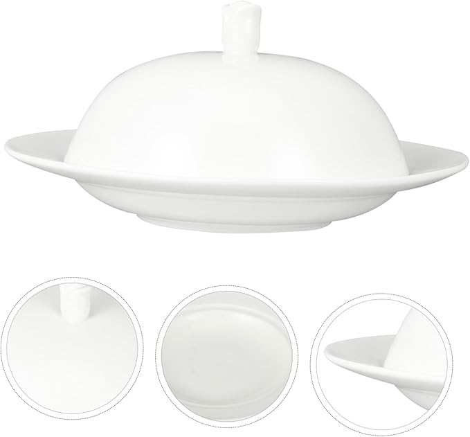 Zerodeko 1pc Ceramic Plate Lid for Steak and Snacks Dish for Restaurants and Hotels Easy to Clean and Microwave Safe Versatile Food Serving