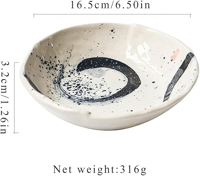 Sauce Dish Set of 2 Sauce Dish Ceramic Sauce Dipping Dish for Sushi Soy Sauce Dish Snack Dessert Appetizer Plates Japanese Style Seasoning Serving Dish (6.50x1.26in)