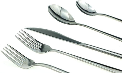 JASHII Mirror Polished Silver 20-Piece SUS304 Stainless Steel Flatware Set,Silverware Set Dinner Knife Fork Spoon Dessert Fork Salad Spoon Service for 4
