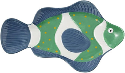 Shark Shape Ceramic Plate Fish Serving Dish Roasting Board Decorative Salad Holder Family Gathering
