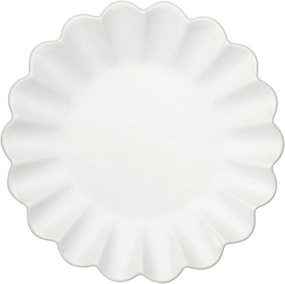 Santa Barbara Design Studio Appetizer Plate Set - 6" Ceramic Dessert Plates with Scalloped Rim, 4-Count, White
