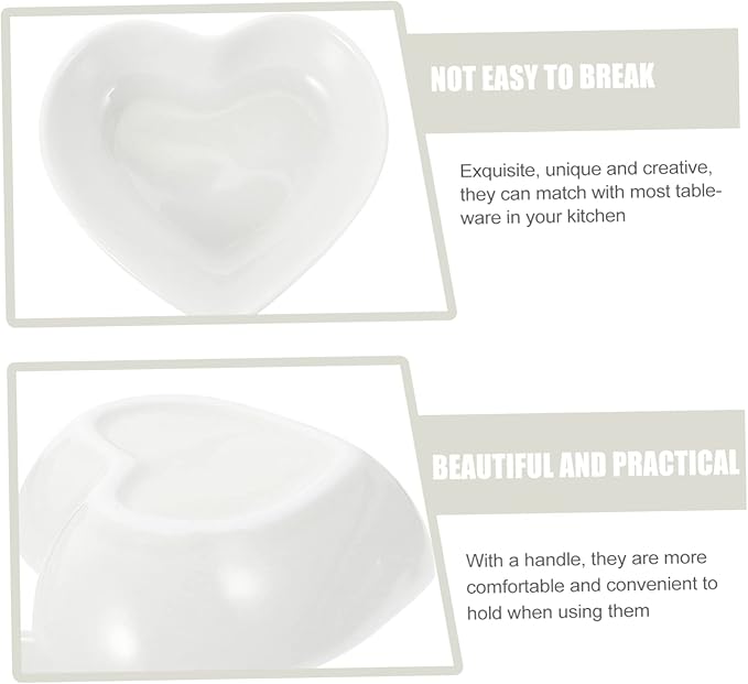 6pcs Heart Shaped Plate Sauce Container Serving Bowl Ceramic Appetizer Dishes Dessert Dish Bowl Seasoning Dishes Sushi Appetizer Plate Ceramics Dipping Sauce Bowl Purple re-usable (Color : Pur