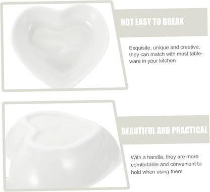 6pcs Heart Shaped Plate Sauce Container Serving Bowl Ceramic Appetizer Dishes Dessert Dish Bowl Seasoning Dishes Sushi Appetizer Plate Ceramics Dipping Sauce Bowl Purple re-usable (Color : Pur