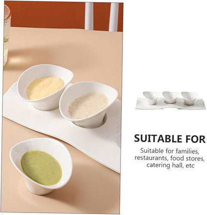 Ciieeo Japanese Style Ceramic Appetizer Plates 1 Set Seasoning Dish Unique Design for Condiments Suitable for Home Use for Dipping Sauces and Snacks