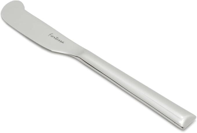 Fortessa Still 18/10 Stainless Steel Flatware Solid Handle Butter Knife, Set of 12