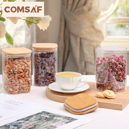 Square Glass Containers with Lids 1.2 Qt (1.2 qt x 9)