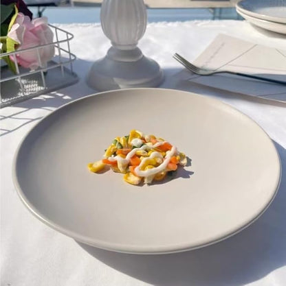 Camping Plates Simple Ceramic Plate Dish Plate Home Restaurant Western Food Plate Steak Plate Pasta Plate Hotel Plate Decorative Plate(1PC)