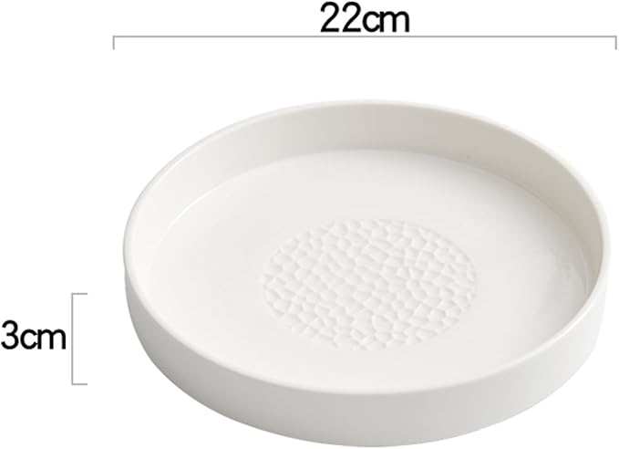 White Ceramic Appetizer Plates, Tableware for Salads, Steaks and Baking, Home Plates, Daily Feasts, Multiple Sizes, Microwave and Dishwasher Safe(Size:22 * 22 * 3CM,Color:White)