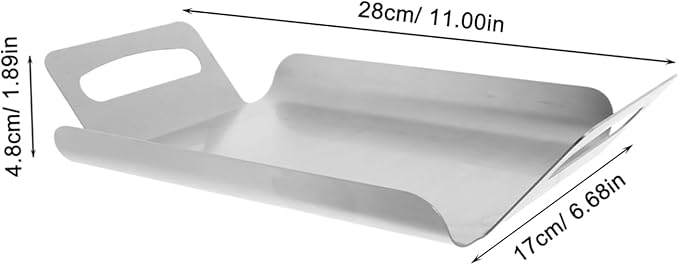 Silver Trays for Serving Snack Dishes Rectangular Buffet Dessert Trays Stainless Steel Handles