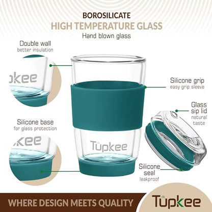 Double Wall Glass Tumbler (Cyan)