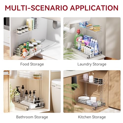 2 Pack Under Sink Organizer 9"W X17"D (9" W X17"D)